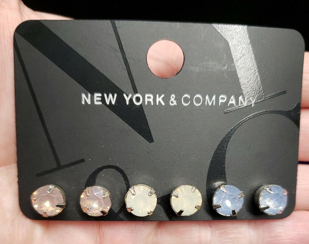 New York & Company Three Pairs of Opalescent Stud Earrings w/tags